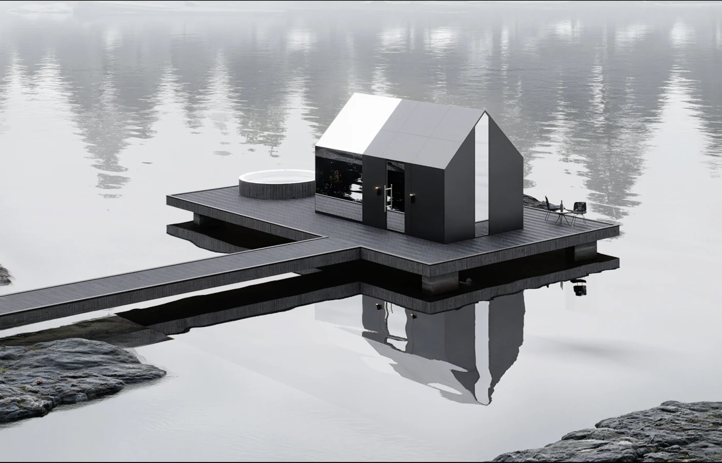 Sense - mirror cabin forest